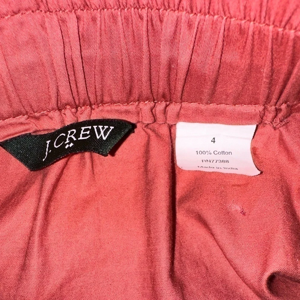 UEC J Crew Sidewalk Pleated Pull-on Mini Skirt Size 4 Coral Orange Pockets Lined